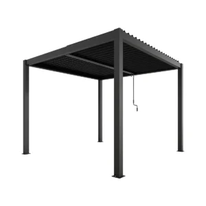 XIMAX pergola 3x3m, szabadon álló alumínium pergola, antracit színben, lamellás tető, manuális működtetés, Deluxe Building 01