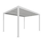 XIMAX pergola 3x4m, szabadon álló alumínium pergola, fehér színben, lamellás tető, elektronikus működtetés, LED világítás, Deluxe Building 01