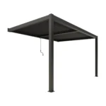 XIMAX pergola 3x4m, falra szerelhető alumínium pergola, antracit színben, lamellás tető, manuális működtetés,  Deluxe Building 01