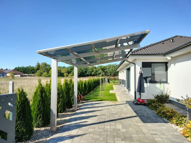 Kész kocsibeálló, alumínium autóbeálló, Ximax Linea szimpla beálló