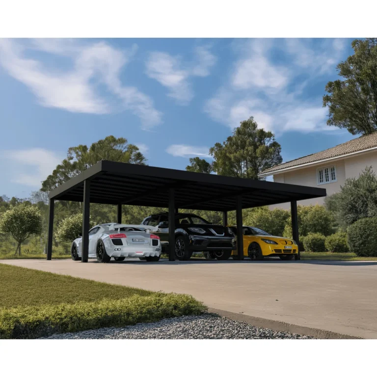 Palram Oslo, kész kocsibeálló, alumínium autóbeálló, dupla beálló 6x9, Deluxe Building 5