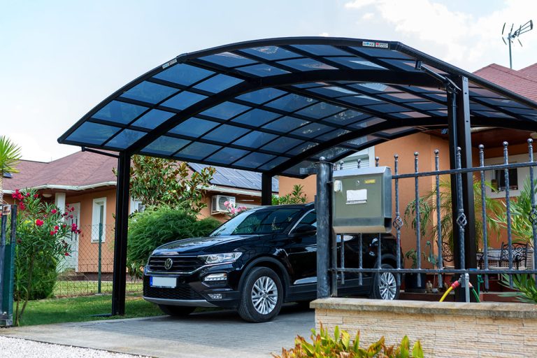 Ximax Portoforte dupla M, kész kocsibeálló, alumínium autóbeálló, két állásos, Deluxe Building 02