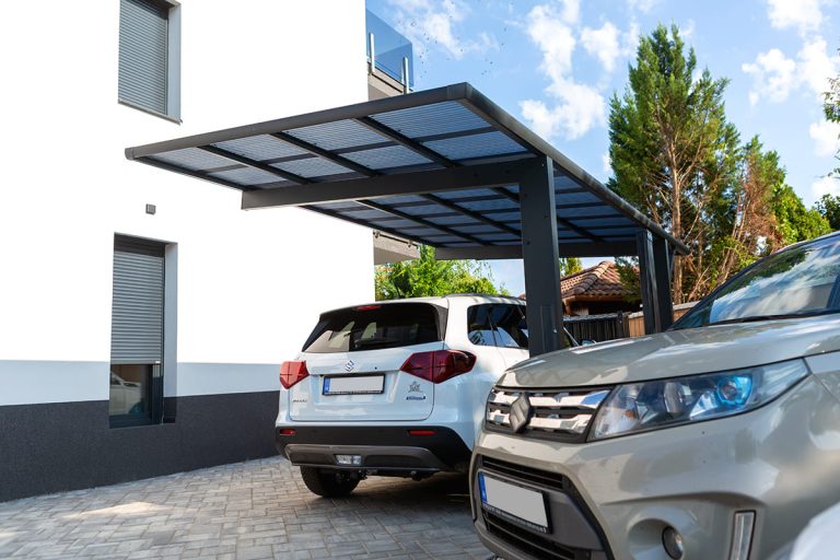 Ximax Wing szimpla, kész kocsibeálló, alumínium autóbeálló, antracit színben, Deluxe Building 02