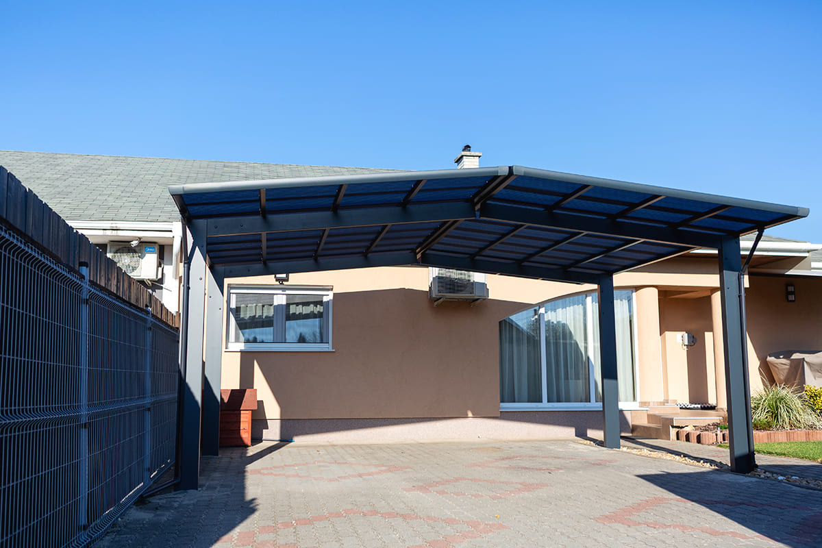 Ximax Wing, Dupla autóbeálló, dupla kocsibeálló, alumínium kocsibeálló, polikarbonát tető, kész kocsibeálló, Deluxe Building