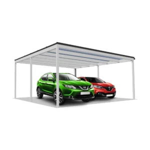 DQ-A-D6x5-04-P00, Deluxe Quick, alumínium kocsibeálló, polikarbonát fedés, két állásos beálló, Deluxe Building