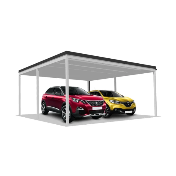 DQ-A-D6x5-04-S00, Deluxe Quick, alumínium kocsibeálló, szendvicspanel fedés, két állásos beálló, Deluxe Building