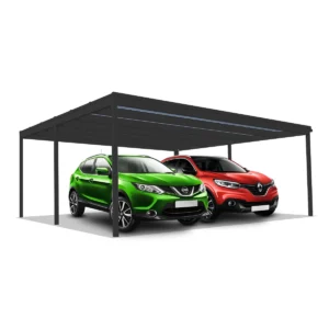 DQ-A-D6x6-03-P00, Deluxe Quick, alumínium kocsibeálló, polikarbonát fedés, két állásos beálló, Deluxe Building