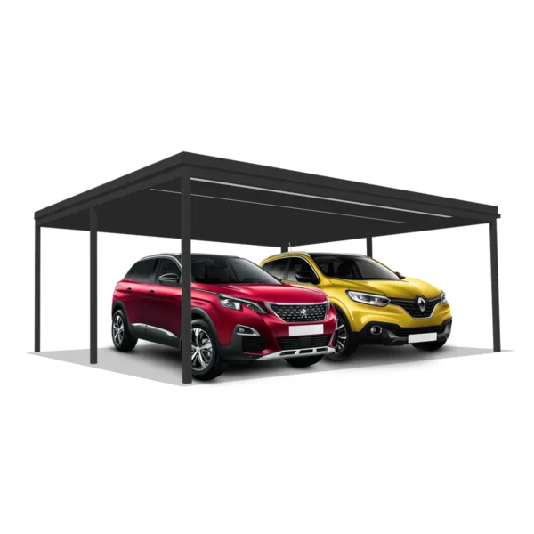 DQ-A-D6x6-03-S00, Deluxe Quick, alumínium kocsibeálló, szendvicspanel fedés, két állásos beálló, Deluxe Building