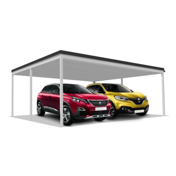 DQ-A-D6x6-04-S00, Deluxe Quick, alumínium kocsibeálló, szendvicspanel fedés, két állásos beálló, Deluxe Building