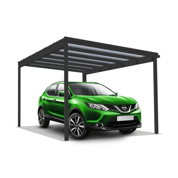 DQ-A-S5x3-03-P00, Deluxe Quick, alumínium kocsibeálló, polikarbonát fedés, egy állásos beálló, Deluxe Building