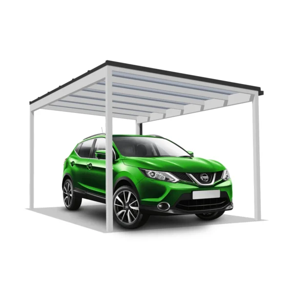 DQ-A-S5x3-04-P00, Deluxe Quick, alumínium kocsibeálló, polikarbonát fedés, egy állásos beálló, Deluxe Building