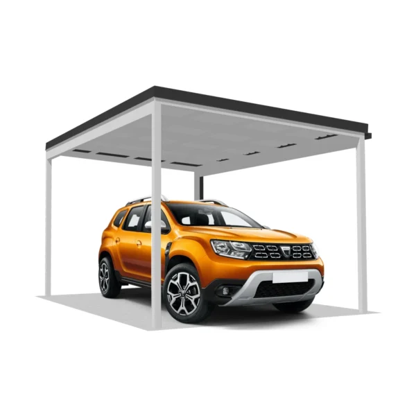 DQ-A-S5x3-04-T00, Deluxe Quick, alumínium kocsibeálló, trapézlemez fedés, egy állásos beálló, Deluxe Building