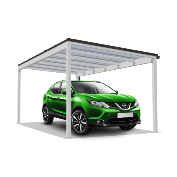 DQ-A-S6x3-04-P00, Deluxe Quick, alumínium kocsibeálló, polikarbonát fedés, egy állásos beálló, Deluxe Building