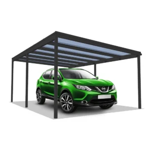 DQ-A-S6x4-03-P00, Deluxe Quick, alumínium kocsibeálló, polikarbonát fedés, egy állásos beálló, Deluxe Building