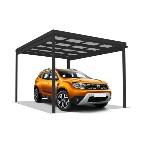 DQ-A-S5x3-03-T00, Deluxe Quick, alumínium kocsibeálló, trapézlemez fedés, egy állásos beálló, Deluxe Building