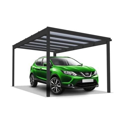 DQ-A-S6x3-03-P00, Deluxe Quick, alumínium kocsibeálló, polikarbonát fedés, egy állásos beálló, Deluxe Building