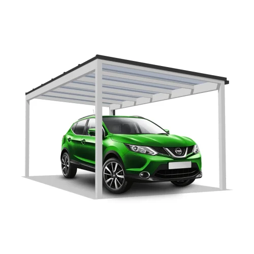 DQ-A-S6x3-04-P00, Deluxe Quick, alumínium kocsibeálló, polikarbonát fedés, egy állásos beálló, Deluxe Building