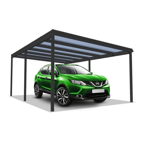 DQ-A-S6x4-03-P00, Deluxe Quick, alumínium kocsibeálló, polikarbonát fedés, egy állásos beálló, Deluxe Building