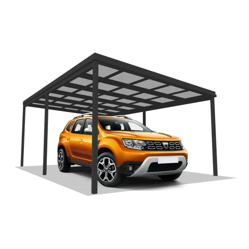 DQ-A-S6x4-03-T00, Deluxe Quick, alumínium kocsibeálló, trapézlemez fedés, egy állásos beálló, Deluxe Building