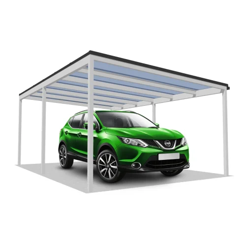 DQ-A-S6x4-04-P00, Deluxe Quick, alumínium kocsibeálló, polikarbonát fedés, egy állásos beálló, Deluxe Building