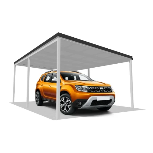 DQ-A-S6x4-04-T00, Deluxe Quick, alumínium kocsibeálló, trapézlemez fedés, egy állásos beálló, Deluxe Building